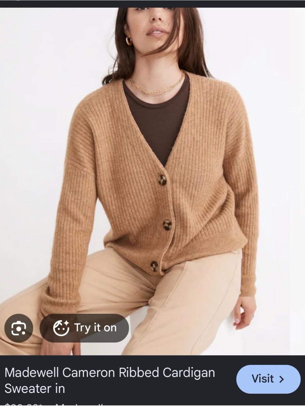 Madewell Cameron Ribbed Cardigan M